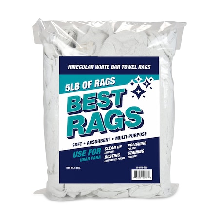 Bar Mop Clean Up Terry Wipers - White 5 Lb Bag